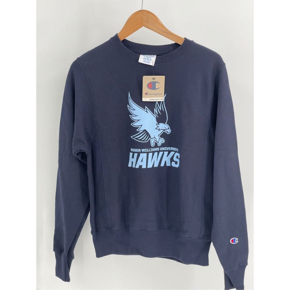 Champion Roger Williams University Sweatshirt Men XS Navy Blue Crewneck New‎